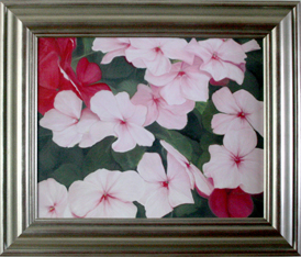 “Wandering Impatiens” – Framed Fine Art Stretched Canvas Reproduction